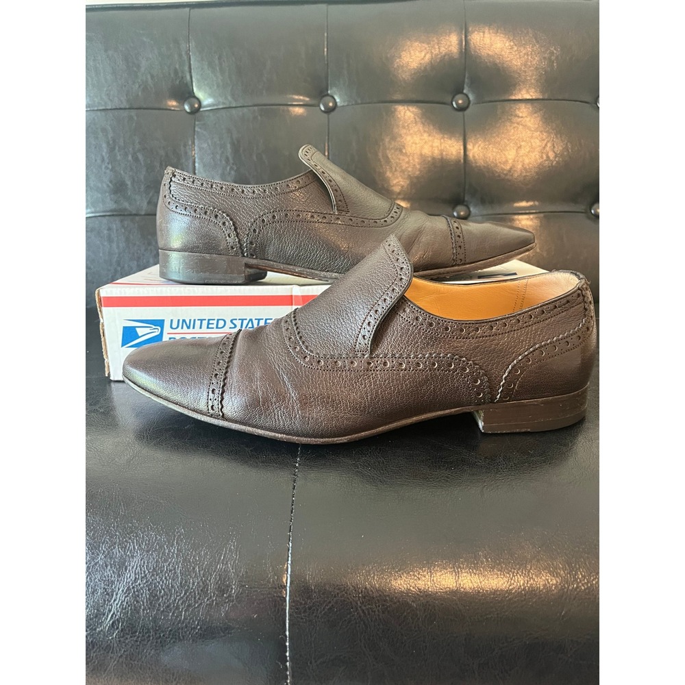 Vintage Bally Dristo Swiss Made Leather Slip On Dress Shoes